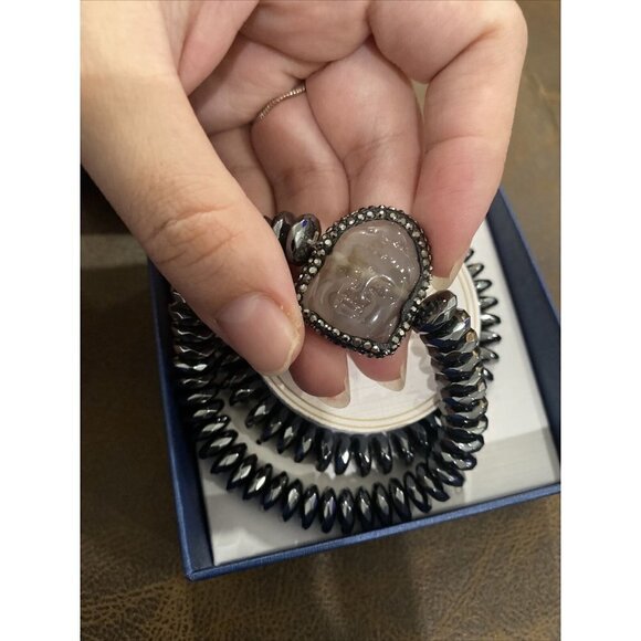 Paige Harper Pair Of 2 Slider Bracelets Fine Silver Plated Sacred Stones - Picture 6 of 6